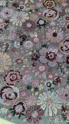 Semi-Pure Flower Sequin Wyryte Tkaninowe Dla Kobiet
