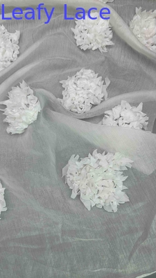 3D Laser Out Rose Fancy Fabric By The Yard Kolorowe haftowanie Tkanina Kobieta suknia dla marek odzieżowych