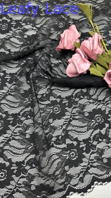 55-calowy nylon spandex szerokość czarny kolor elegancki design rozciąg kwiatowy sznurkowany elastyczny sznurek z muszelką dla modnych ubrań kobiet