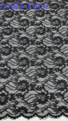 55-calowy nylon spandex szerokość czarny kolor elegancki design rozciąg kwiatowy sznurkowany elastyczny sznurek z muszelką dla modnych ubrań kobiet