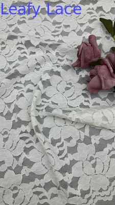 55 cali szerokości Nylon Spandex Biały kolor Stretch Kwiatowy Design elastyczna koronka tkanina z muszelką dla modnych kobiet ubieranie