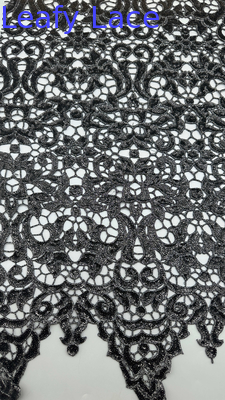 Luxury Shine Sequin Embroidery Elegantne tkaniny koronkowe Luxury knitted 3D Flower Embroidery Fabric Lace Fabric Dinner Urodziny Wysokiej jakości tkanina dla dam