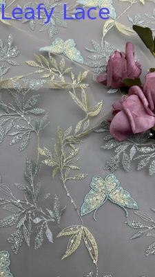 Broderia Sznurówka Tkanina Motyl Elegantny 100% Bawełna Luksusowy styl