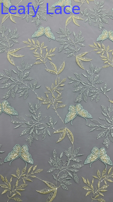 Broderia Sznurówka Tkanina Motyl Elegantny 100% Bawełna Luksusowy styl