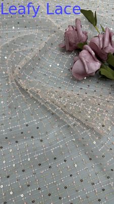 Tkanina Seuqin Brodery Lusiate Sequin Broderowane sznurówki Tkanina liściana luksusowa okazja tkanina ślubna