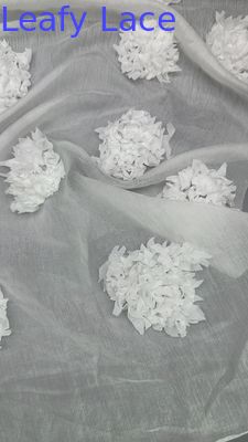 Tkanina z siatki liściastej Tulle Mesh Tkanina z koronką haftowaną Floral Breathe Mesh Tkanina liściasta do kostiumów