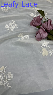 Wysokiej jakości tkanina z sieci kwiatowej Tulle Breathe Mesh Lace Fabric Leafy Sequin Fabric