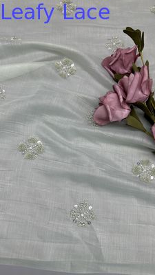 Tłuszcz Tulle Leafy Mesh Tkanina Koronka Tkanina Sequin Metaliczny Nowa kolekcja dla odzieży Design wieczorny