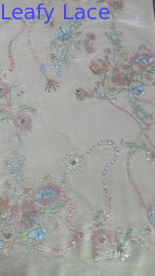 Kultura Wschodnia Tkanina liściasta Sequin Floral Dent Fabric for Dressmaking Dinner Gowns Lśniąca tkanina
