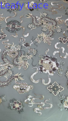 Maskowany płaszcz Sequin Embroidered Sznurówka Tkanina dla eleganckiego oddychania Wysokiej jakości sukienki wieczerzowe Tkanina