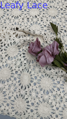 Sun Design Leafy Corded Lace Fabric Hollow-up Circle for Evening Dresses Letnie ubrania