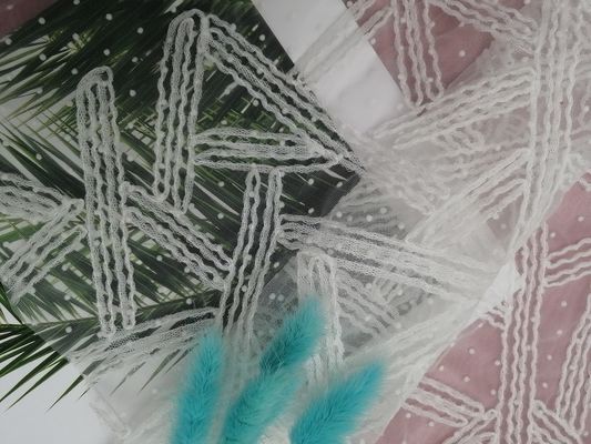 Biała aplikacja do haftu z aplikacją 3D na koronkę z tkaniny damskiej