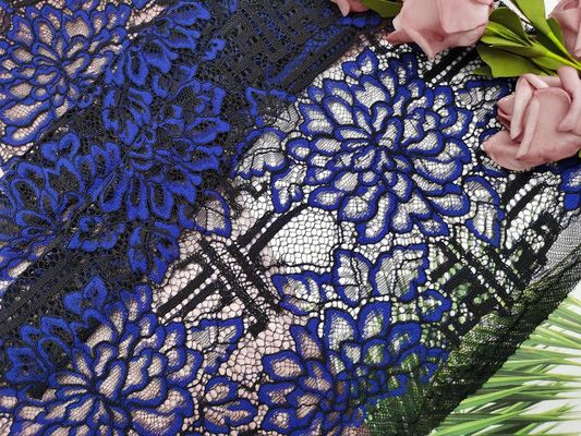 Tekstylia domowe Big Flower Blue Corded Lace Fabric For Little Girl Dress