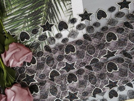 Lurex Metaliczny kolorowy haft w kształcie gwiazdy na sukienkę małej dziewczynki
