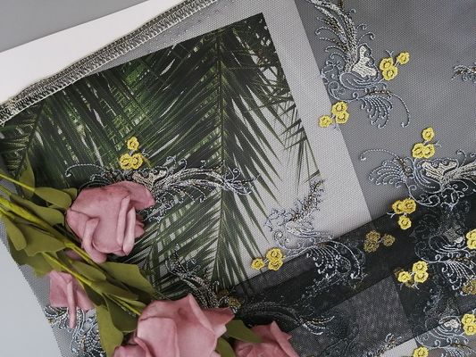 2 Colorway Floral Party Beaded Haft Fabric