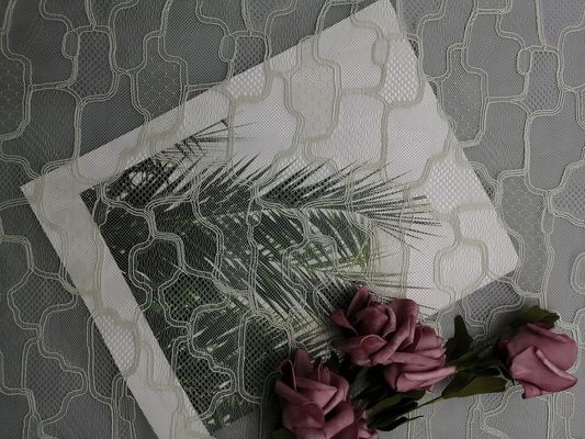 Haftowana siatka francuska dekoracyjna geometryczna koronkowa tkanina Chantilly