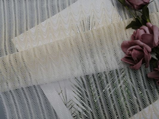 100 jardów 145 cm geometryczna koronkowa tkanina koronkowa z kości słoniowej dla nowożeńców