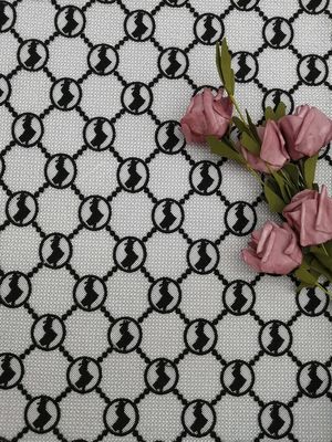 Chemiczna, rozpuszczalna w wodzie haftowana pościel Crochet Lace Fabric