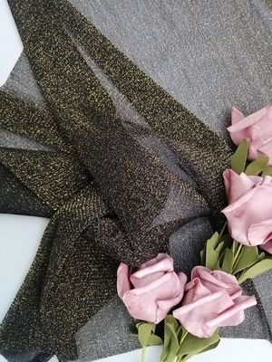 Złota lureksowa siatka z tiulu z metalicznej koronki do kobiecej koszuli