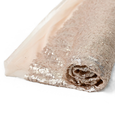 125cm Brokatowy błyszczący cekinowy haftowany materiał na sukienkę imprezową