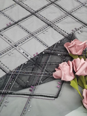 3D Merrowed Chemical Lace Fabric Lekka poliestrowa przędza do haftowania barwiona