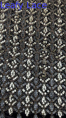 Tkanina koronkowa z haftem cekinowym Wysokiej jakości luksusowy haft specjalny do sukni wieczorowych