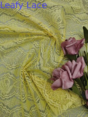 Wysokiej jakości żółta koronka bawełniana 100% z wycięciami i wzorami, producent